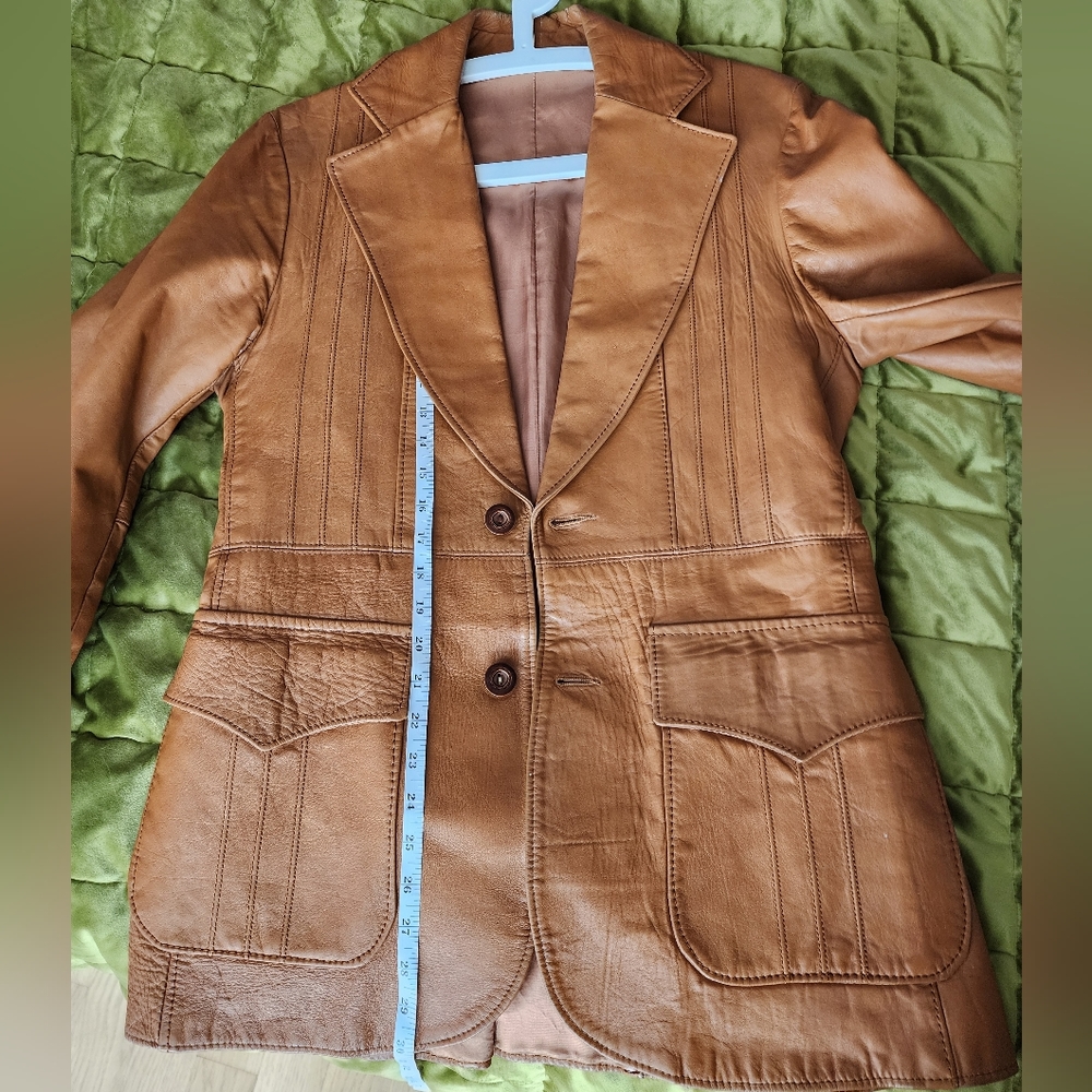 Vintage Pioneer Wear Leather Blazer - sz 38 - Picture 5 of 12